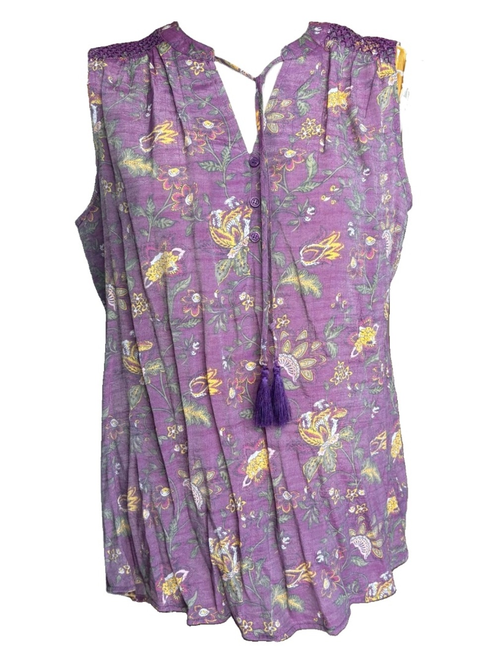 St. John’s Bay Purple Tassel Tank Top